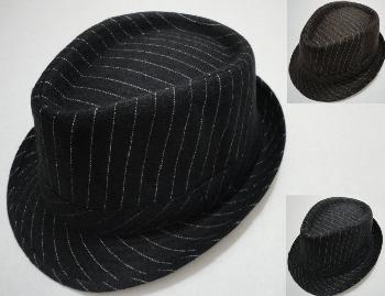 Fedora Hat-Wool Like with Pinstripes